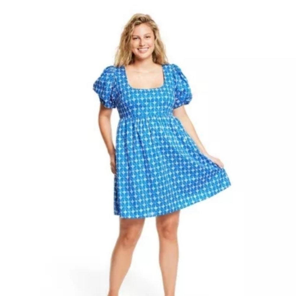 RHODE X TARGET Short Sleeve Eyelet Mini Dress